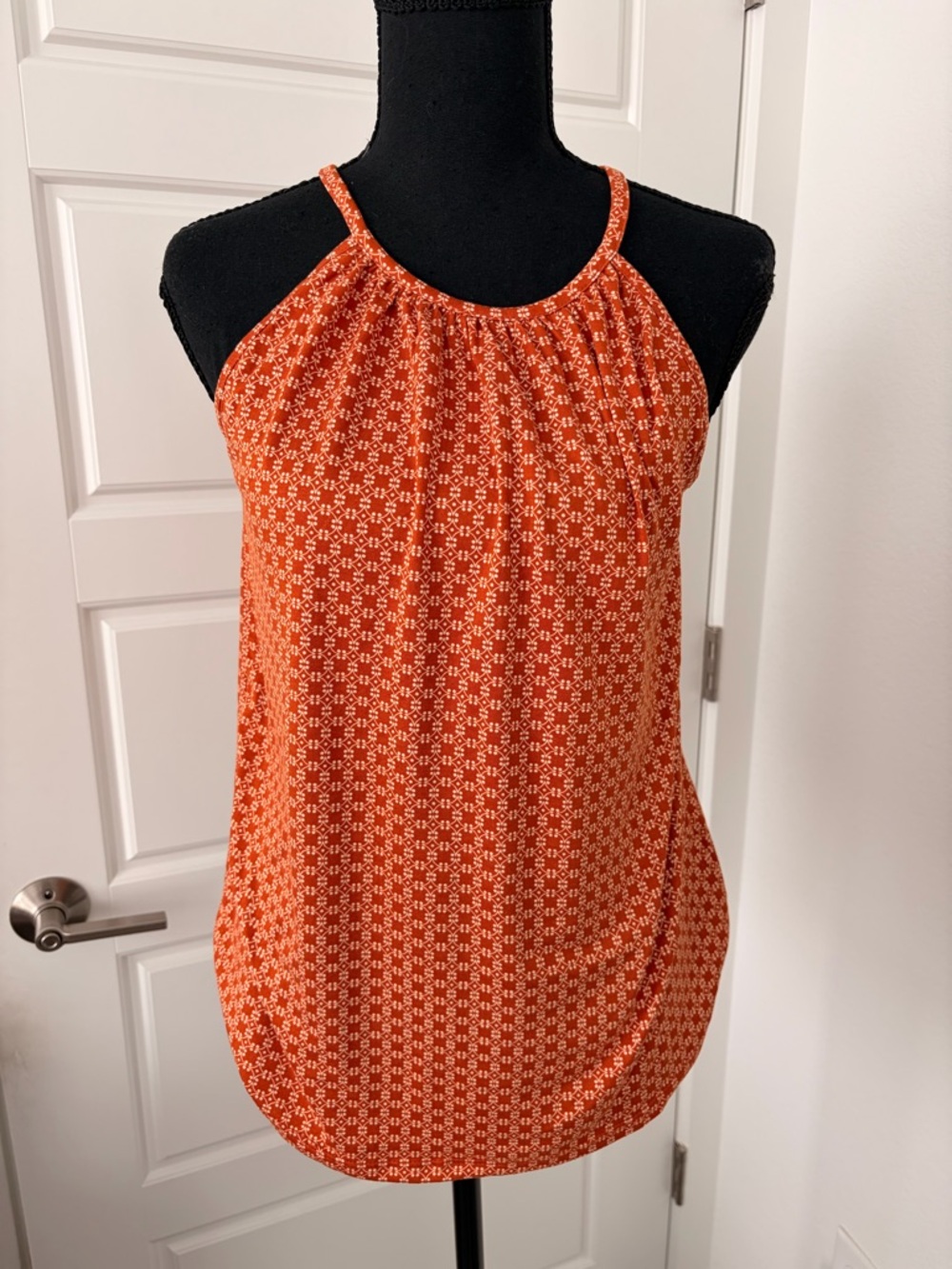 Papermoon Orange Printed Halter Tunic Top